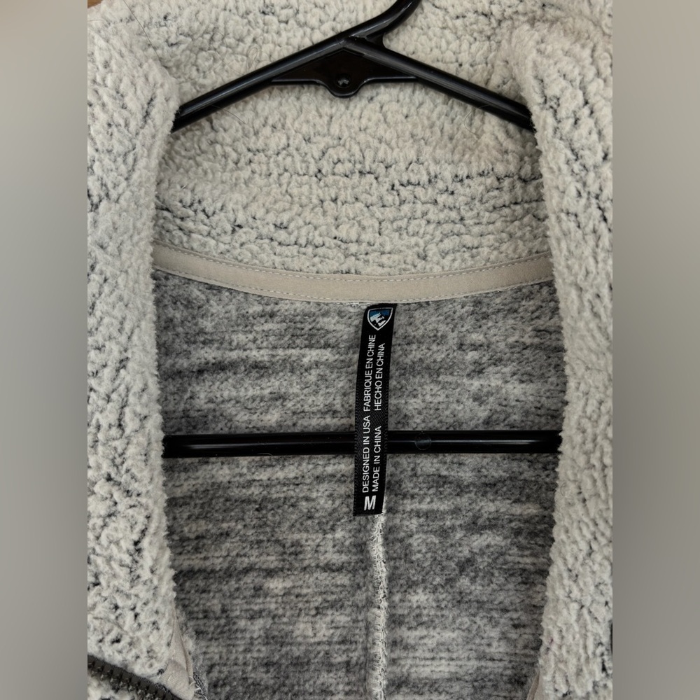 Kuhl Women's Alaska Long Light Gray Sweater with Sherpa Collar Sz M - Picture 3 of 5